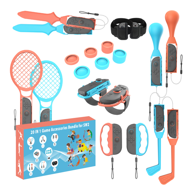 20 in 1 High Quality Game Accessory Kit for Nintendo Switch 2 Family Party Accessory Bundle