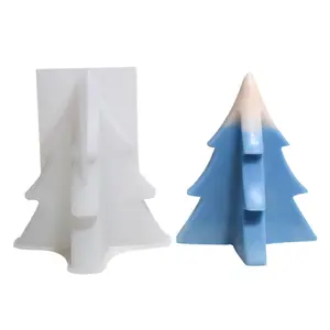 Nouveau Origami quatre coins arbre de noël Silicone moule noël aromathérapie bougie décorations moule à la main goutte colle résine