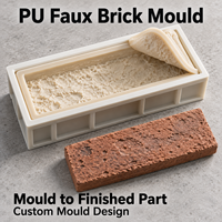 Moule en résine Tietuo + noyau en élastomère PU effet brique C257-G3, moulage décoratif, fabricant sur mesure, emballage personnalisé