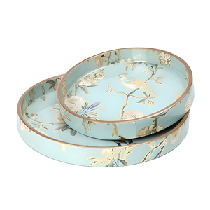 Bandeja Decorativa de Madera MDF con Estampado Meena, Venta Directa de Fábrica, Bandeja de Servicio con Asas para Decoración del Hogar, Hotel, Restaurante - Product Image 1