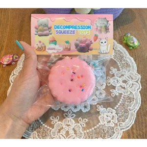 Jouets anti-stress TPR en forme de donut chat rose mignon, jouets Kawaii Taba Squishy à remontée lente, jouets doux pour enfants, vente en gros - Product Image 5