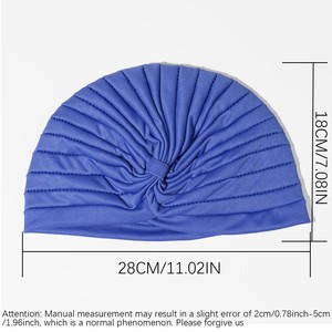 Qianjin Vente en Gros Promotion Turban de Nuit Noué Femme <span class=keywords><strong>Bonnet</strong></span> Indien Musulman Uni Chimiothérapie <span class=keywords><strong>pour</strong></span> Femmes - Product Image 3