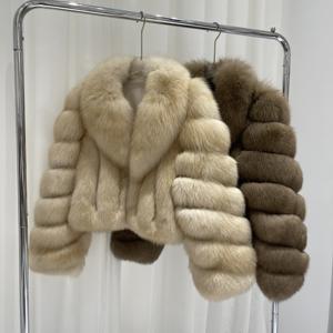 Nuovo Design grande colletto Plus Size soffice autunno caldo alla moda invernale vera volpe giacca <span class=keywords><strong>di</strong></span> <span class=keywords><strong>pelliccia</strong></span> da <span class=keywords><strong>donna</strong></span> - Product Image 5