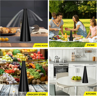Sjz Draagbare Picknick Indoor Restaurant Automatisch Drive Weg Voedsel Soft Blade Vliegen Repeller Val Fruit Opknoping Fly Fan