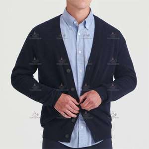 Fornitore OEM di <span class=keywords><strong>Cardigan</strong></span> in Cashmere 100% Mongolo di Alta Qualità, Anti-Pilling, 12GG, Vestibilità <span class=keywords><strong>Slim</strong></span> per Uomo - Product Image 1
