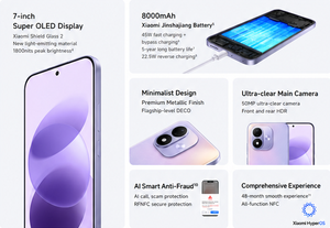 <span class=keywords><strong>Xiaomi</strong></span> REDMI Note 17 5G, Teléfono Inteligente con Pantalla OLED de 7 Pulgadas/Snapdragon 4 Gen 4/Cámara de 50MP/Batería de 8000mAh/HyperOS 3/Compatible con NFC - Product Image 6