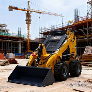 لودر انزلاقي التوجيه متعدد الاستخدامات للبيع الساخن، آلة تحريك التربة وتنظيف الثلوج، لودر صغير بمحرك ديزل مع دلو 4 في 1 - Product Image 1