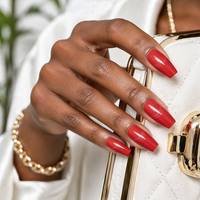 Faux ongles à presser œil de chat, style French manucure, forme amande moyenne, rose et rouge, avec logo personnalisé magnétique, réutilisables, vente en gros