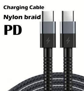 สายชาร์จไนลอนแบบ Type C-Type C รองรับการชาร์จเร็ว 20W สายดาต้า USB-C สำหรับสมาร์ทโฟน - Product Image 3
