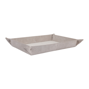 Vassoio in camoscio con dettagli in pelo di animali, rettangolare, centrotavola decorativo per tavolino da caffè, camera da letto o mobile da bagno - Product Image 3