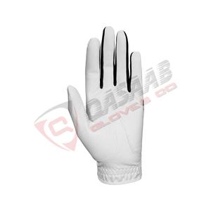 Gants de golf en cuir chaud de conception personnalisée de marqueur de balle imperméable en gros blanc et noir fabriqués par le Pakistan - Product Image 2