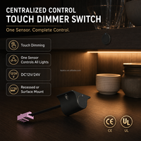 Interruptor Táctil LED con Cable, Regulador de Intensidad, 12V 24V, Control Centralizado, Sensor Táctil para Iluminación de Gabinetes, Armarios y Muebles FREE-78D-0