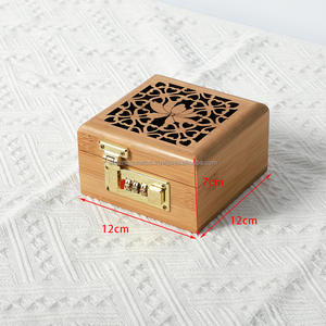 Handmade Wooden Treasure <b>Box</b> with <b>Lock</b> and Key Jewelry Organizer Keepsake <b>Box</b> for Craft Gifts - Product Image 2