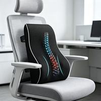 Oreiller de soutien Chaise de bureau Support dorsal Oreiller inclinable Mousse à mémoire de forme Coussin dorsal Soulagement de la douleur Couverture en maille Double sangle réglable