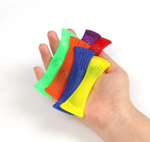 Juguete de extrusor de cuentas de red multicolor, juguete de rejilla de descompresión, tubo de mármol - Product Image 5