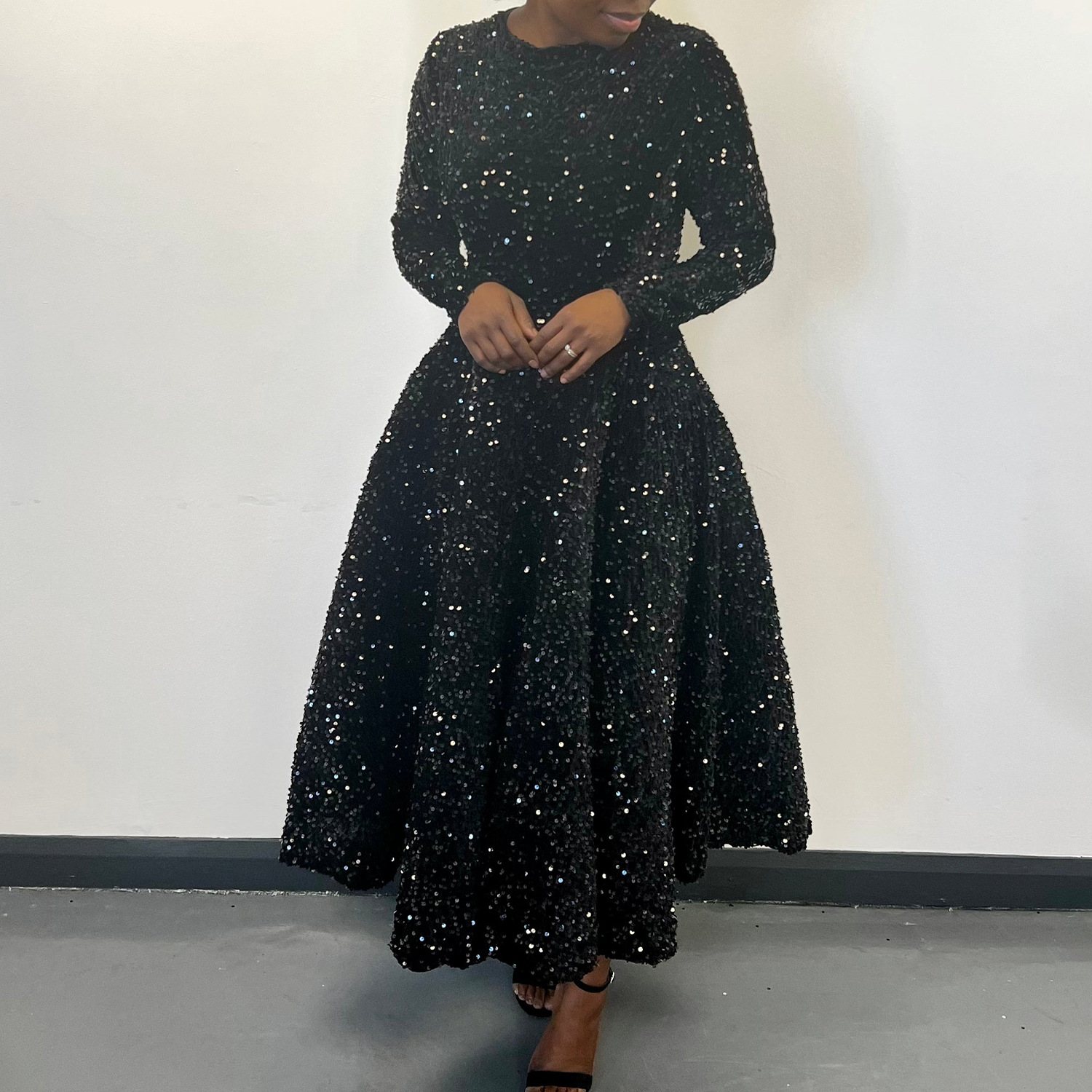 sequin evening dress royal blue