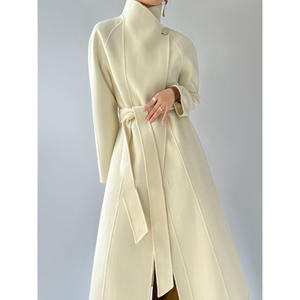 Cappotto <span class=keywords><strong>in</strong></span> cashmere a doppia faccia con colletto di fascia alta da donna nel paragrafo lungo 2022 autunno e inverno nuovo temperamento <span class=keywords><strong>tweed</strong></span> <span class=keywords><strong>in</strong></span> lana allacciata - Product Image 1