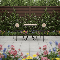 Ensemble de table et chaises de jardin en mosaïque de fer, résistant aux intempéries, moderne, élégant et de dernière génération pour hôtel