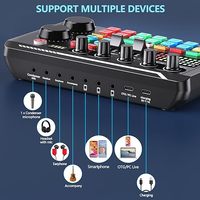 Carte son USB sans fil F998 avec suppression du bruit, voix réglable, effets sonores multiples, moule privé, réponse en fréquence 20Hz-20kHz