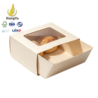 Boîte à pâtisserie en carton alimentaire personnalisée avec fenêtre transparente, résistante à la graisse, emballage à emporter pour le pain et les pâtisseries