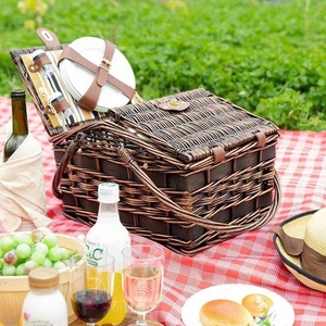 Hot bán Dệt Phong Cách liễu cách điện Cooler số lượng lớn mua sắm dã ngoại cản trở bảng Set Nắp bán buôn mây Dã Ngoại wicker thủ công mỹ nghệ - Product Image 5