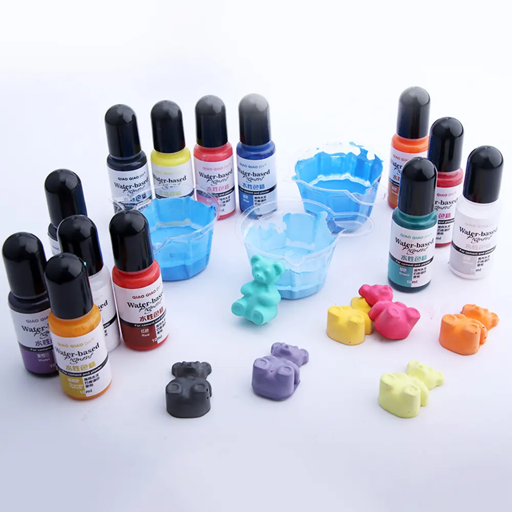 12 renkler DIY su bazlı Pigment alçı çimento suda çözünür reçine manuel renkli macun Pigment fabrika toptan