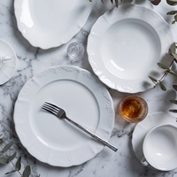 Ensemble d'assiettes de restaurant en porcelaine fine blanche, assiettes ovales et rondes, vaisselle d'hôtel, MOQ 1000 pièces, vaisselle en gros, CE FDA LFGB