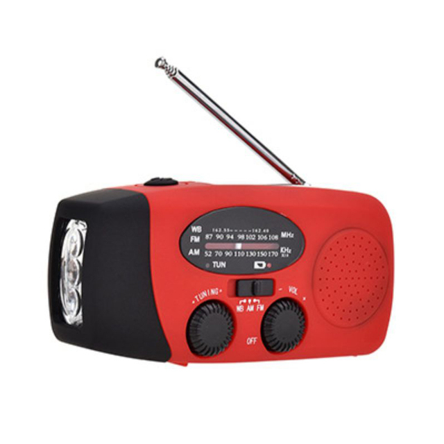 Hot Solar Power Outdoor AM/FM NOAA Weather Band Emergency Survival Kit 3 Bright White LED Flashlight New Solar Crank Radio
