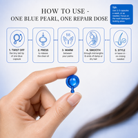 Kapsul Minyak Rambut Keratin Ceramide OEM Khusus Memperkuat Rambut Rusak, Memberikan Kilau Mutiara Biru, Perawatan Rambut Halus, Esensial Perawatan Rambut