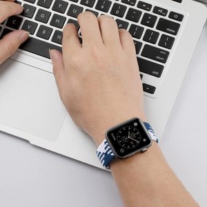 Correa de reloj de repuesto transpirable suave de nailon elástico con hebilla ajustable de bucle trenzado para <span class=keywords><strong>Apple</strong></span> <span class=keywords><strong>Watch</strong></span> Band 49mm 41mm - Product Image 6