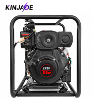 Pompe à eau incendie à essence portable de 2 pouces 7,5 CV, ultra haute pression, haute pression de refoulement, pour secours d'urgence, avec cadre robuste spécifique
