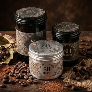 Barattolo Personalizzato Vuoto per Caffè <span class=keywords><strong>in</strong></span> Grani, 250g, <span class=keywords><strong>in</strong></span> Alluminio Nero Lucido - Product Image 5
