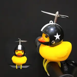 Istaride niedliche kleine gelbe Ente Nachtwarnlicht Kinder Gummienten-Spielzeug Mountainbike Scooter Fahrradlichter Horn