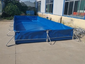 Bassin <span class=keywords><strong>à</strong></span> poissons extérieur rond en PVC avec revêtement, bassin <span class=keywords><strong>à</strong></span> poissons koï portable pour jardin - Product Image 2