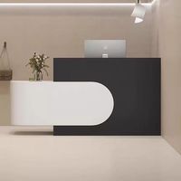 Mostrador de Recepción de Madera Negra Moderno Personalizado con Partición, Muebles Comerciales para Hotel, Tienda de Ropa, Boutique