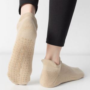 Mujeres Terry grueso peinado algodón Yoga danza Fitness deportes piso antideslizante profesional Pilates Calcetines - Product Image 3