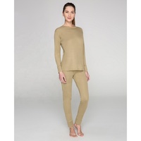 Ensemble de sous-vêtements longs pour femmes de haute qualité, turcs, thermiques, respirants, écologiques, doux et chauds, couleur kaki