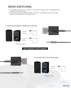KN320 Modelo Básico, <span class=keywords><strong>Receptor</strong></span> Transmisor de Audio <span class=keywords><strong>Bluetooth</strong></span> Universal, Adaptador Inalámbrico Auxiliar - Product Image 4