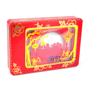 Tùy Chỉnh In Ấn Logo Màu Sắc Theo Mùa Kim Loại <span class=keywords><strong>Tin</strong></span> Năm Mới Của Trung Quốc Bao Bì Bánh Kẹo Hộp Thiếc Hộp - Product Image 1