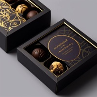 Caja de embalaje de barra de chocolate de lujo Caja de bombones y macarrones dulces con tipo de carpeta elegante en relieve para uso de sushi