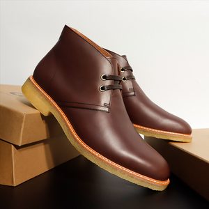 <span class=keywords><strong>Bottines</strong></span> <span class=keywords><strong>Chelsea</strong></span> pour hommes en cuir véritable à lacets, automne-hiver, cheville, mode, personnalisées, chaudes, en caoutchouc, pour le travail et le bureau - Product Image 3