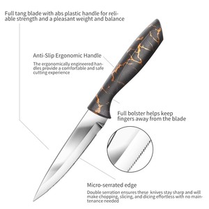 Ioko Nhật Bản Kim Loại Bít Tết Dao Đặt Cắt Thịt Bò Gà Rau Vịt Ngỗng Thịt Với Nhựa Xử Lý - Product Image 4