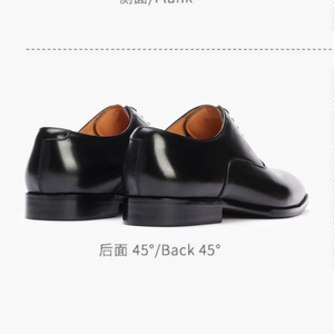 Chaussures Oxford en cuir noir pour hommes, à lacets, en cuir de veau pleine fleur italien, semelle en caoutchouc antidérapante, pour occasions formelles, affaires, mariage - Product Image 5