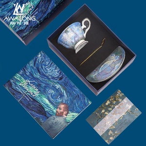 Exquisite and Elegant Style Coffee <b>Set</b> Ceramic <b>Tea</b> <b>Set</b> Afternoon <b>Tea</b> Bone China Cafe Cup and Saucer <b>Set</b> - Product Image 2