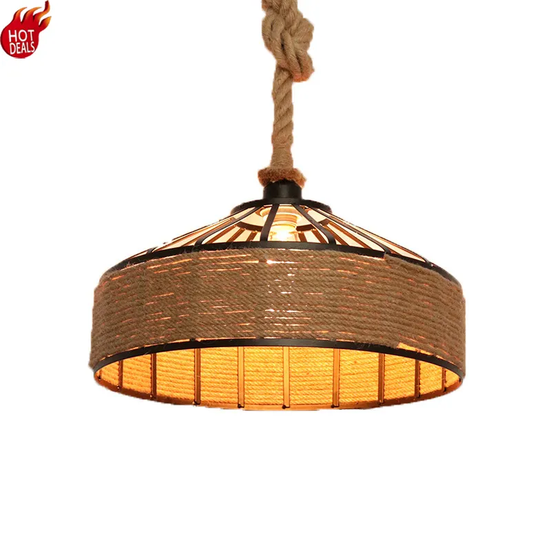 Hemp Rope Retro Industrial Style Creative Personality Country Lights Chandelier Clothing Coffee Shop Cafe Bar Restaurant