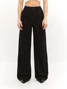 Jeans Bootcut Taille Moyenne pour Femmes Noir Clair Pantalon en Denim Casual Respirant Confort Ceinture - Product Image 5