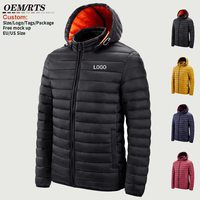 Vestes matelassées légères pour hommes avec logo personnalisé, capuche amovible, imperméables, isolées, pour l'extérieur, vestes d'hiver matelassées pour hommes