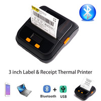 Poche petite imprimante de billets thermique portable Portable B80B économique Mini imprimante d'étiquettes de reçus sans fil Usb dent bleue