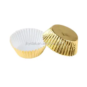 Cheap 10000pcs 25*20mm Mini Cupcake Liners Gold Aluminum Foil Baking Paper Cups Chocolate Cookie Muffin Cases