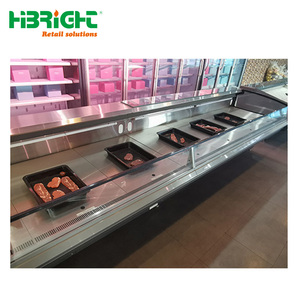 Supermarché Deli Case Réfrigérateurs Équipement <span class=keywords><strong>Vitrine</strong></span> <span class=keywords><strong>Vitrine</strong></span> <span class=keywords><strong>Boucherie</strong></span> Horizontal Ouvert Refroidisseur - Product Image 3